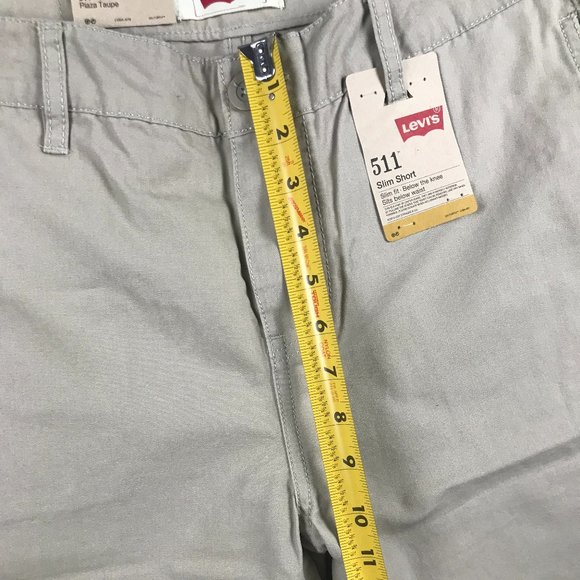 New Levis 511 Shorts Mens Small Size 20 Khaki Beige Tan Slim Short Plaza Taupe - Picture 10 of 15